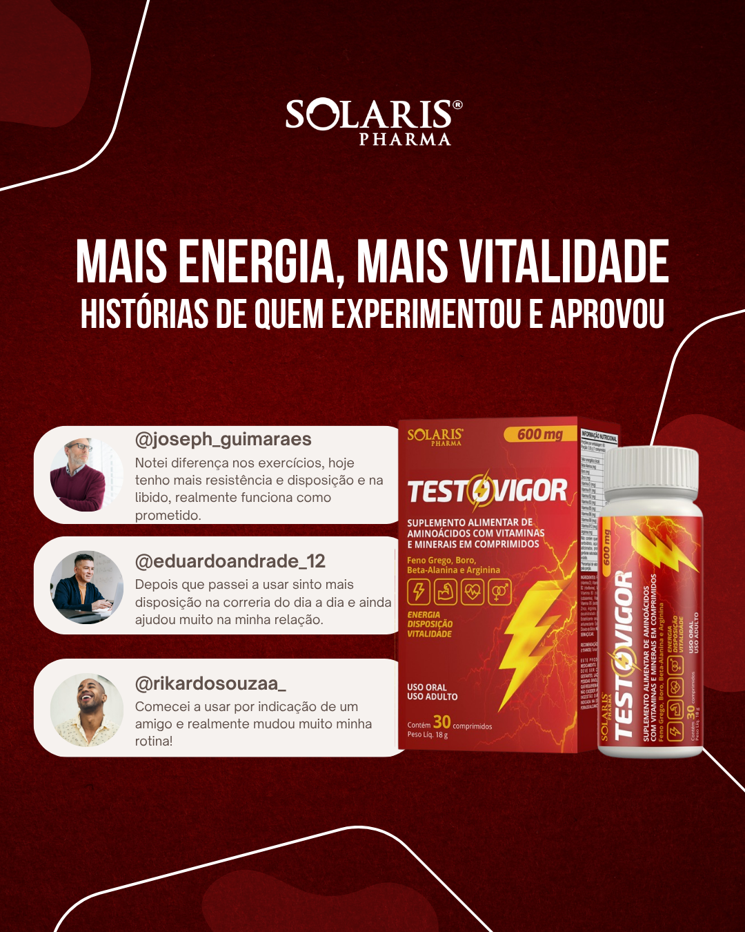 Depoimentos reais — Testovigor